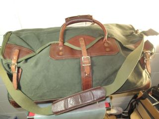 Orvis Vintage Battenkill Green Canvas/brown Leather Duffel/hunting/camping Bag