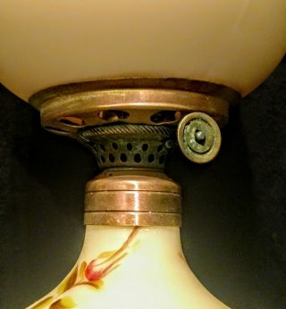 Miniature Antique Burmese Uranium glass Oil Lamp,  Complete & Rare 10