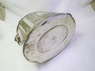 LARGE VICTORIAN SILVER PLATED BISCUIT BOX / BISCUIT BARREL 1880 ' S LION HANDLES 6