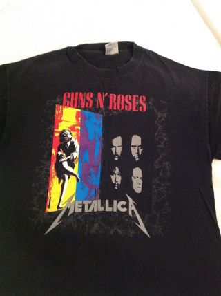 Vintage Guns N Roses Metallica Concert Brockum T Shirt 1992 Size Mens Xl Rock