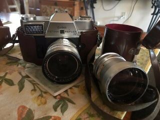 Vintage 1964 To 1967 Kodak Retina Reflex Iv Camera Very.  2 Lenses Cases