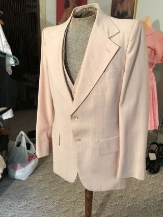 Vtg.  Pink Silk Blend Jacques Rousseau 3 Pc.  Suit/pink