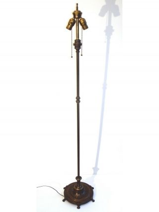 Vintage Cast Iron Brass Floor Lamp