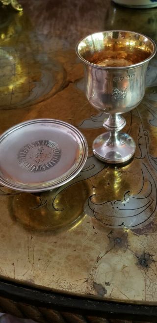 Antique Sterling Silver Communion Chalice and Paten Set,  1829 London 7