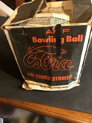 Vintage AMF Cobra Bowling Ball,  Undrilled,  16 lbs. ,  Box 4