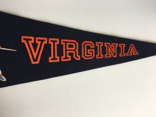 RARE VINTAGE 1950 ' S UNIVERSITY OF VIRGINIA CAVALIERS FELT PENNANT 2