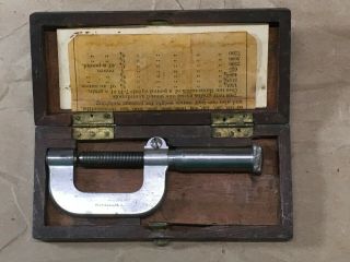 Vintage Brown & Sharpe Micrometer - - Rare Early Version With Exposed Threads