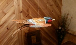 Pheasant Spearing Decoy Wood Carving Fish Decoy Fishing Lure Casey Edwards