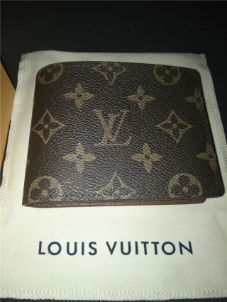 Mens Louis Vuitton Auth Multiple Wallet Monogram Bifold