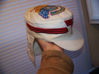 NOS Vintage 1984 VAN HALEN TOUR OF THE WORLD Painters Cap Hat w/ Tails Sz M 2