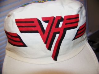 NOS Vintage 1984 VAN HALEN TOUR OF THE WORLD Painters Cap Hat w/ Tails Sz M 7