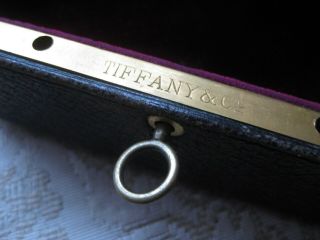 Rare Antique TIFFANY & COMPANY Large Pebble Leather Box With Key 10