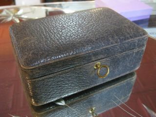 Rare Antique Tiffany & Company Large Pebble Leather Box With Key