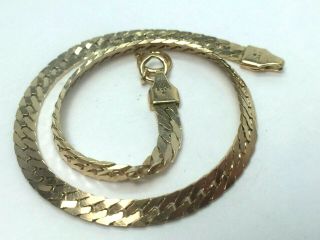 Awesome 14k Yellow Gold Snake Link Bracelet.  8 - 1/3 " Long.  5.  4gm.  Thick & Wide