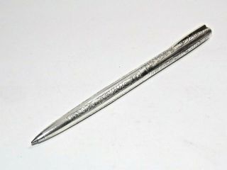 Vintage Sheaffer Solid Silver Sterling Ballpoint Pen Blue Ink Fine Usa C1970