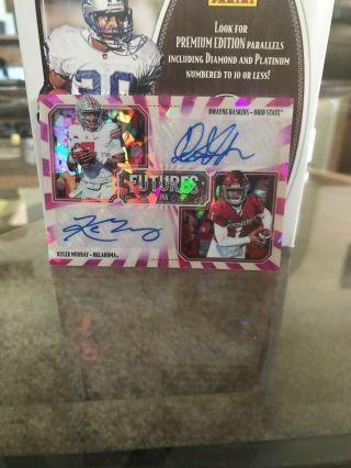 2019 Panini Legacy Dwayne Haskins/ Kyler Murray Dual Auto Cracked Ice 2/10 Rare