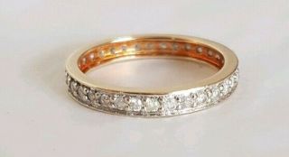 Modern 9ct Yellow Gold Eternity Ring.  Set With Numerous Brilliant Cut Diamonds