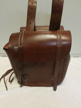VINTAGE LEATHER MOTORCYCLE SADDLE BAGS BROWN LEATHER 5