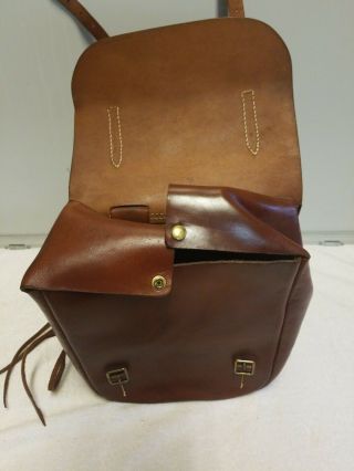 VINTAGE LEATHER MOTORCYCLE SADDLE BAGS BROWN LEATHER 6
