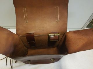 VINTAGE LEATHER MOTORCYCLE SADDLE BAGS BROWN LEATHER 7