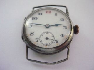 Antique Rolex Officers Trench Watch Solid Silver 1916 - For Repairs