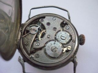 ANTIQUE ROLEX OFFICERS TRENCH WATCH SOLID SILVER 1916 - FOR REPAIRS 5