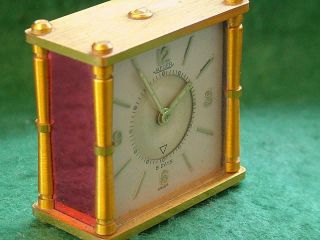 1960 ' s Miniature JAEGER MEMOVOX 8 Day Alarm Clock 5