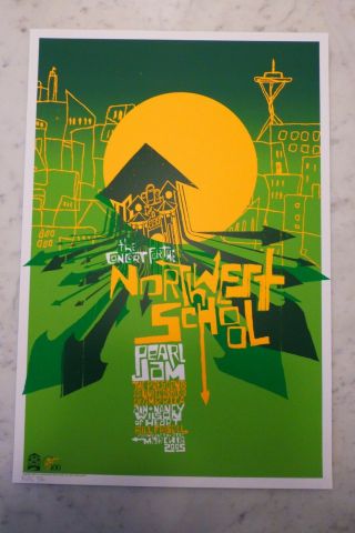 Pearl Jam Seattle 2005 Northwest School Benefit Poster - Brad Klausen S/n Rare