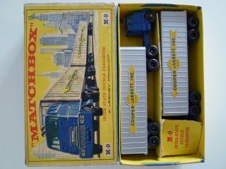 Vintage Matchbox Lesney M9 Hendrickson Inter State Double Freighter Boxed 1962