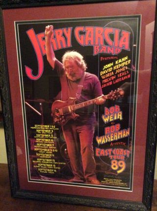 Jerry Garcia Band Poster 1989 East Coast Tour Signed Rany Tuten Vintage