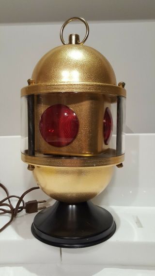 Rare Vintage Swiss Golden Beacon Model 160 " Rotating Red - Color Light Pre Disco 3