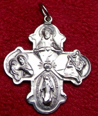 Catholic Chaplin ' s CREED Sterling WWII Sailors Miraculous Medal Cross Crucifix 4