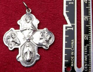 Catholic Chaplin ' s CREED Sterling WWII Sailors Miraculous Medal Cross Crucifix 6