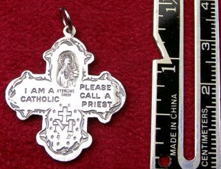 Catholic Chaplin ' s CREED Sterling WWII Sailors Miraculous Medal Cross Crucifix 7