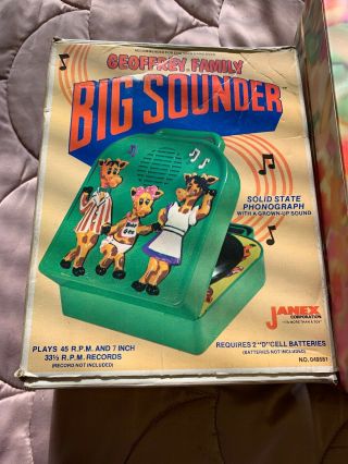 1975 Vtg Big Sounder Toys R Us Geoffrey Family Record Player W Box 2