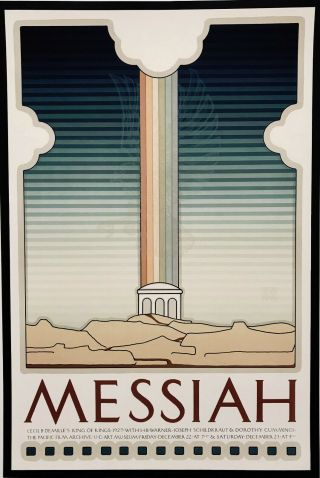 David Lance Goines 1976 Exhibition Poster " Messiah "
