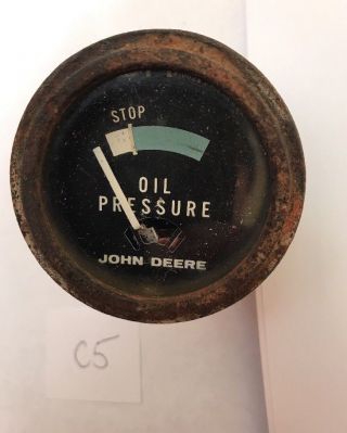 Vintage John Deere Stewart Warner Oil Pressure Gauge Steampunk C5