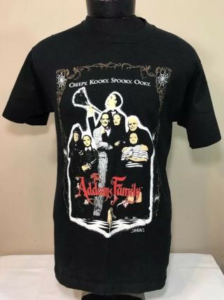 VTG The Addams Family T Shirt 1991 Movie Promo Tee USA 90s Stanley Desantis 2
