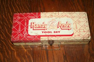 Vintage Metal Handy Andy Tool Set Box Only - By Skil - Craft
