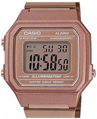 Casio Rose Gold Retro Digital Illuminator Unisex Watch B650wc - 5A 3