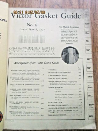 Vintage Victor Gasket Guide 8 1931 4
