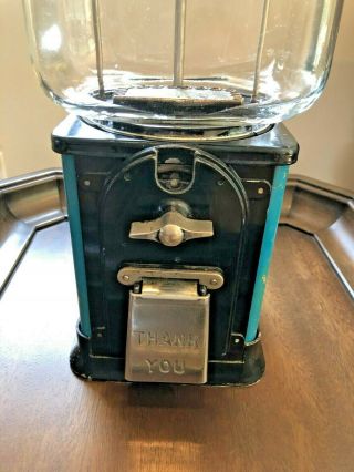 Vintage 1950 Victor Toppper 1 Cent Bubble Gum/Peanuts Machine No Key/Lock 3