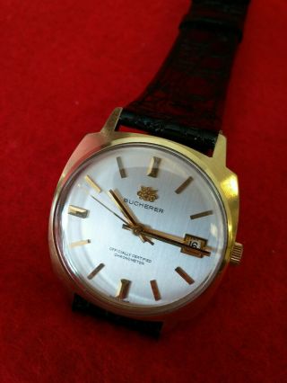 Men ' s BUCHERER Automatic Chronometer Wrist Watch with date serviced 11