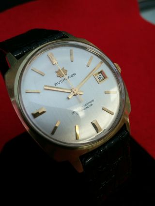 Men ' s BUCHERER Automatic Chronometer Wrist Watch with date serviced 2
