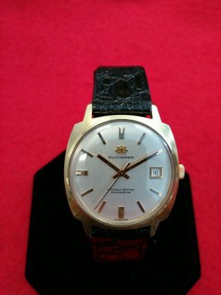 Men ' s BUCHERER Automatic Chronometer Wrist Watch with date serviced 3