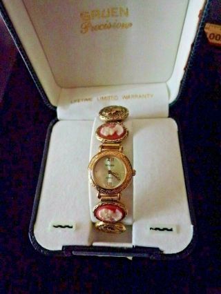 Vintage Ladies Cameo Gruen Precision Watch