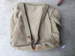Vtg US Army WWII 1943 Musette Bag Canvas Langdon Tent and Awning Co 8