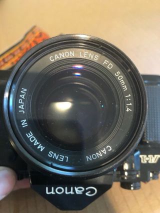 Canon A - 1 35mm Film Camera,  50mm Lens w/ Awesome Vintage Strap from 70’s 2