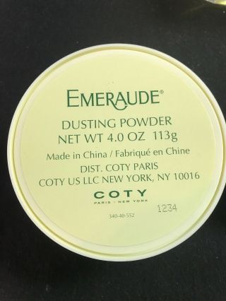 Vintage Coty Emeraude Dusting Powder 4 Oz