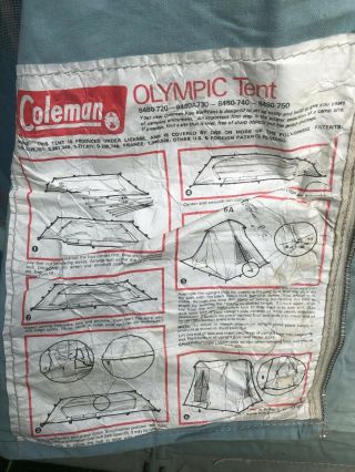 RARE Vtg Coleman Canvas Olympic Classic Tent 10x8 Springbar 8480A730 EX COND 10